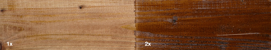 RESTOL WOOD OIL Dark Mahogany 2 Restol Dark Mahogany on impregnated wood: - Restol