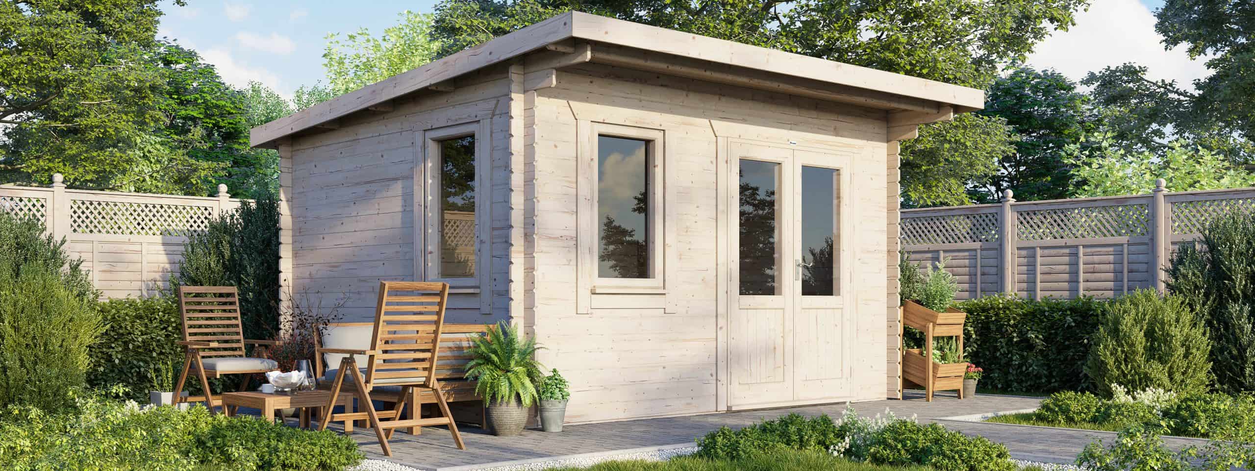 14х12 Pent WDD Log Cabin 28mm scaled 1