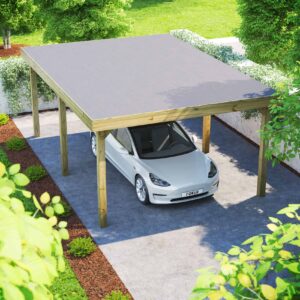 20x14PowerPressureTreatedWoodenGazeboCarportAbove