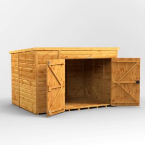 8x6-Pent-High-Bike-Shed-Open