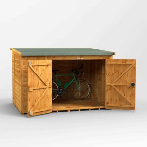 8x6-Pent-Low-Bike-Shed-Open-Bike