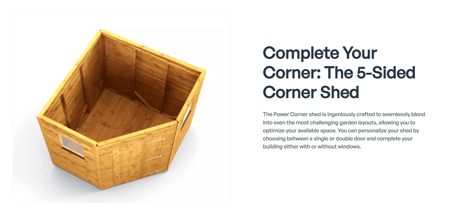 POWER CORNER Shed® 1 Power Corner Shed Top View