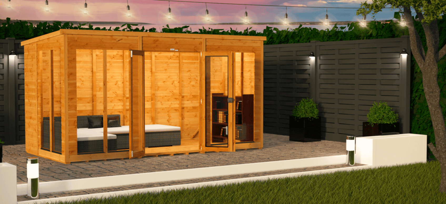 POWER PENT Summerhouse® 4 Power Pent Summerhouse on Decking