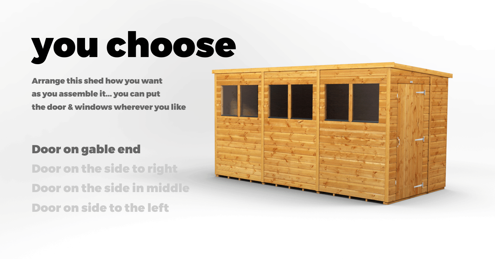 POWER SHIPLAP Pent Shed® 4 Modular Shed Animation