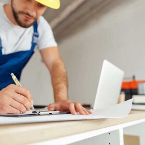 close up of hands of tradesman