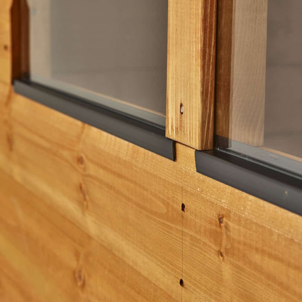 POWER SHIPLAP Pent Shed® 8 Toughened Glass Windows with Drip Seals