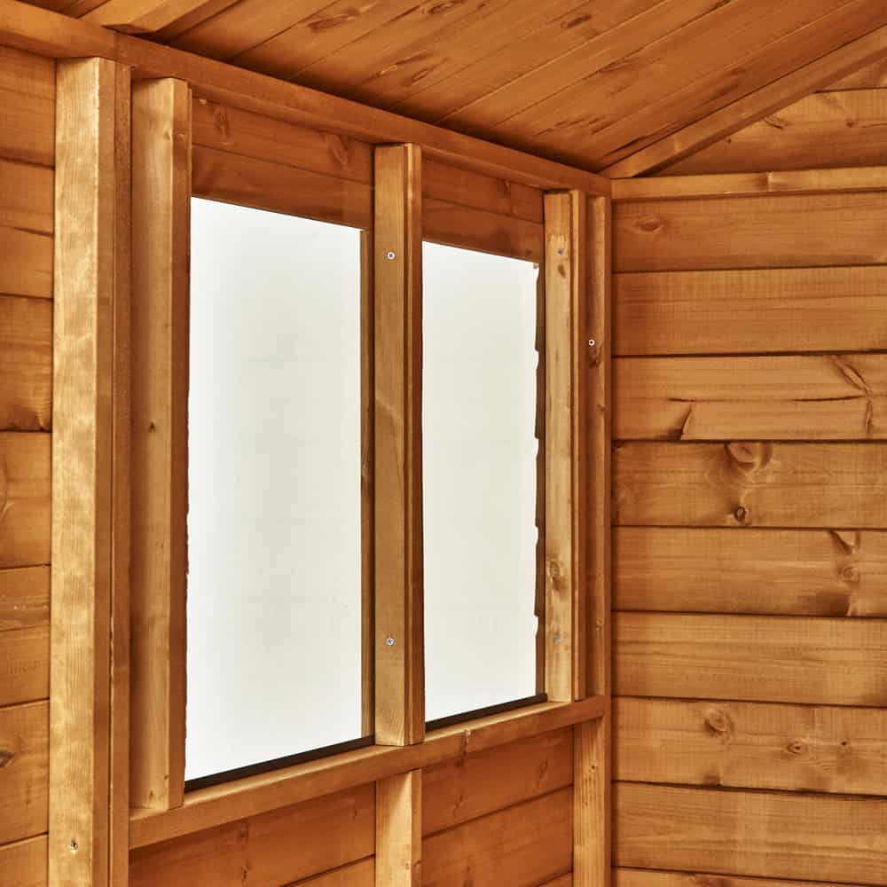 POWER SHIPLAP Pent Shed® 7 Toughened Glass Windows with Heavy Framing