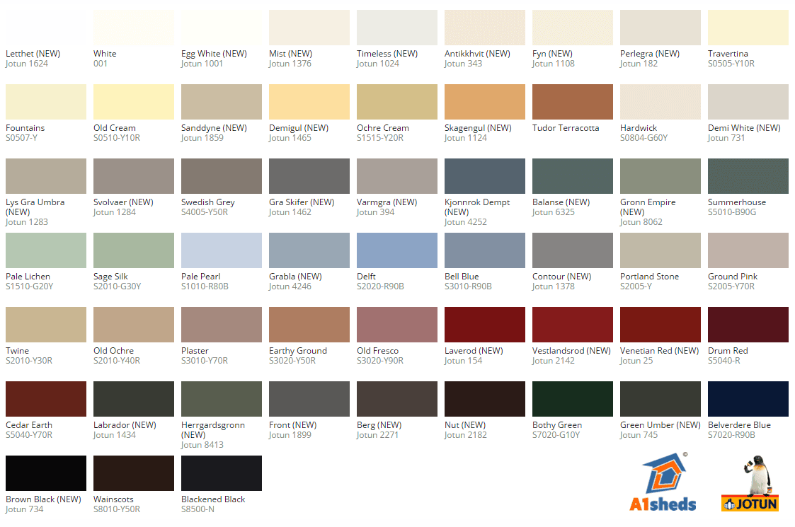 Demidekk CLEANTECH Paint™ (Ultimate) 3 Jotun Demidekk Colour Chart 2017